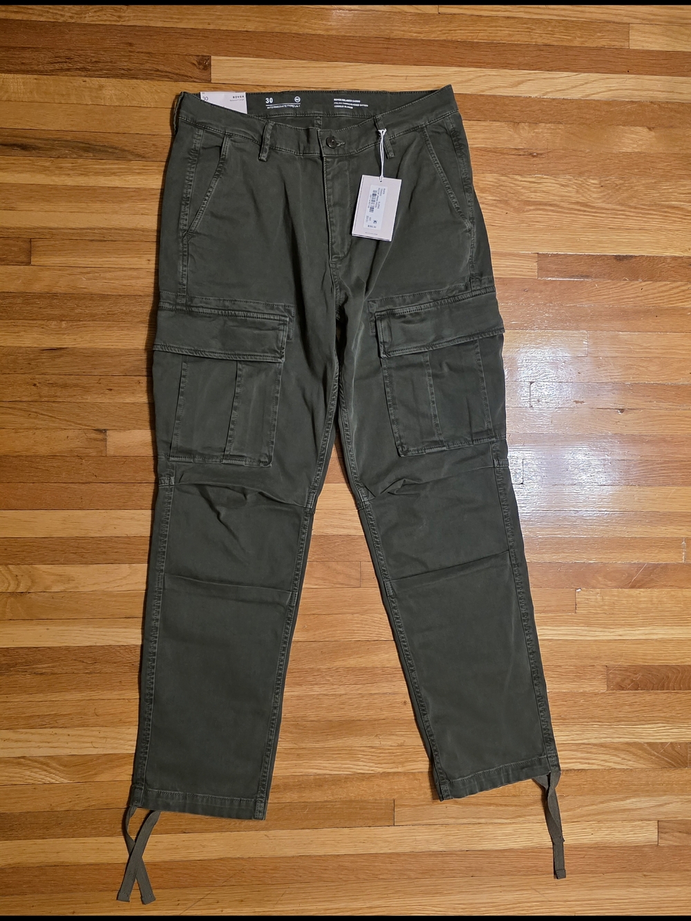 AG Adriano Goldschmied 30X31 Rover Relaxed Cargo Pants olive Sulfur Urban